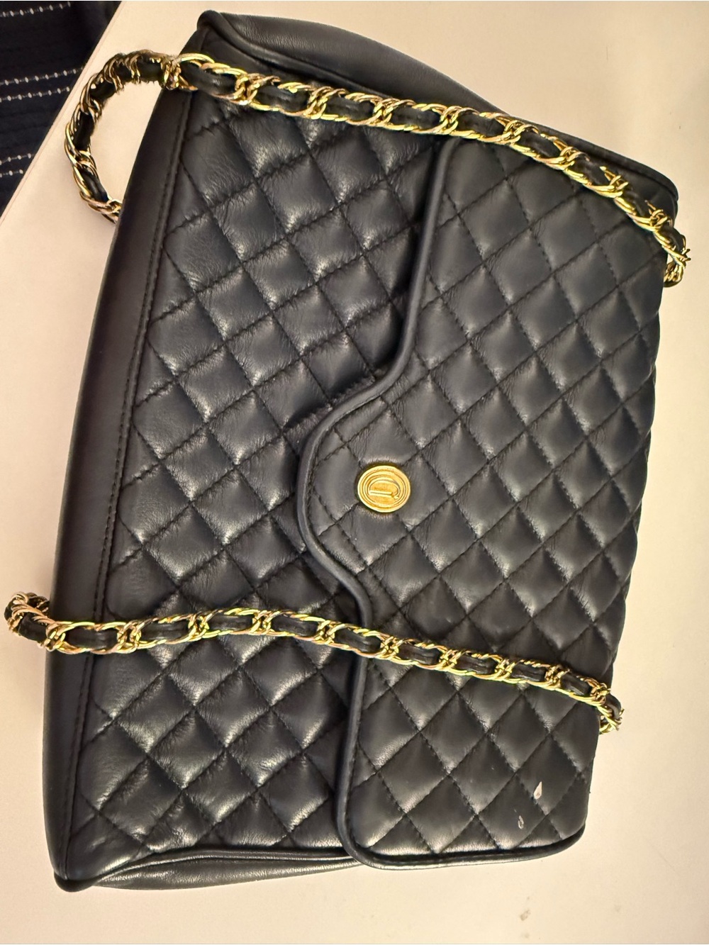 Vintage Ganson Leather Quilted Flap Bag - Picture 4 of 8